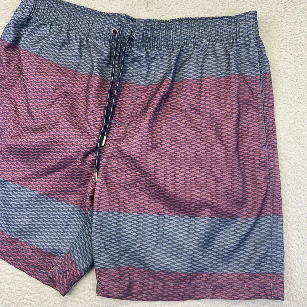 Micros Swim Trunks Mens XL Blue Red‎ Geometric Mesh Lined Beach Summer Surf NEW